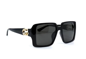 NUOVI occhiali da sole Gucci GG1692SA 001 montatura nera lenti grigio scuro 100% autentici - Foto 1 di 13