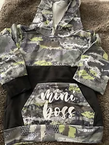 Brand New PatPat Boys 6-7 Camo print “mini Boss” Joggers And Hoodie Set P1 - Picture 1 of 3