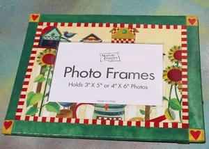 "Marco de fotos acolchado de girasol Country Folk, sostiene 3""x 5"" o 4""x 6""" - Imagen 1 de 4