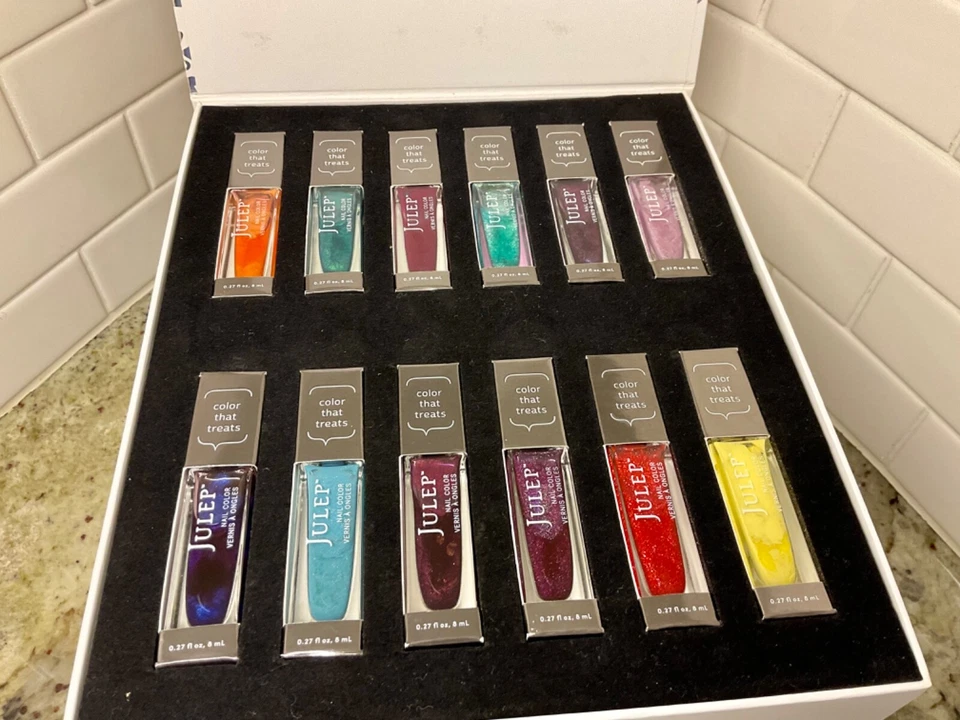 Conjunto de 12 esmaltes tamanho completo coleção Love At Your Fingertips JULEP 2015 novo na caixa - Imagem 1 de 4