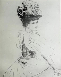 Paul-César HELLEU : La Comtesse René de Béarn,  GRAVURE, 1913 - Imagen 1 de 7