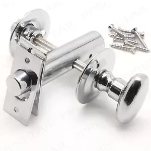 BATHROOM THUMB TURN LOCK Toilet Polished Chrome Silver Fittings Screws Locking - Picture 1 of 16