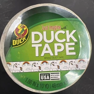 Duck Tape Brand, White Whimsical Unicorn, 1.88" Wide x 10 Yard - Picture 1 of 3