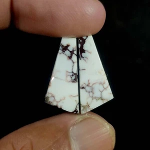 Natürlicher Cabochon Wildpferd Jaspis Edelstein 15,80 kt einzigartiges Paar 21 x 10 x 4 mm - Bild 1 von 6