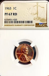 1963 Lincoln Memorial Cent NGC PF67 RD - Picture 1 of 5