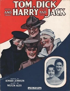 Tom, Dick, and Harry and Jack -1917 - Primera Guerra Mundial - Partituras - Imagen 1 de 2