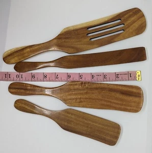 New 4 Piece Spurtle Set - Acacia Wood - Nice - Picture 1 of 4