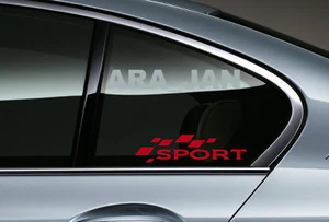 SPORT Flag Decal Sticker Racing Car Window logo auto Performance Motorsport PAIR - Picture 1 of 4
