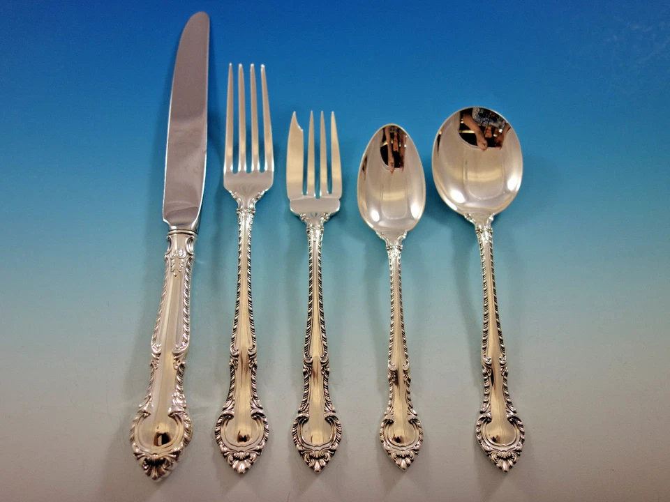 English Gadroon by Gorham Sterling Silver Flatware Set for 8 Service 40 pieces - Image 1 of 4