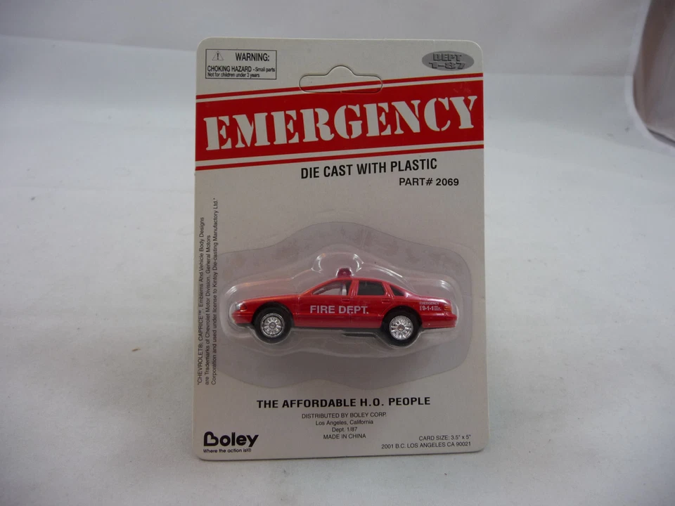 Boley RARE Chevrolet Fire Department Car HO 1/87 Scale