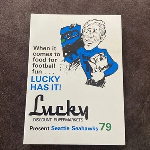 NFL 1979 Seattle Seahawks Pocket Football Schedule - Lucky Supermarkets - Picture 1 of 3