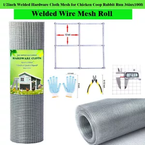 Hardware Cloth 1/2inch 36" x 100' Galvanized Welded Wire Mesh Chicken Wire Fence - Picture 1 of 13