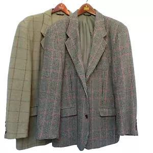 Lot of 2 Gap Premium Blazer Plaid Wool/Mohair Sport Coat Vintage Men's Size 44 - Picture 1 of 22