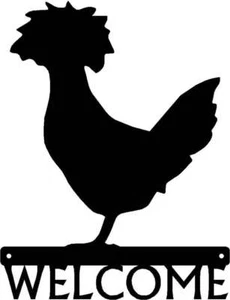 Polnisches Huhn #02 Willkommensschild - Made in America - Outdoor Deko - Bild 1 von 4