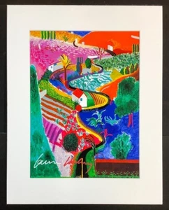 DAVID HOCKNEY - 11x14 inch Matted Print - FRAME READY - Hand Signed Signature - Picture 1 of 12