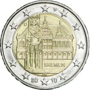 2 euro commemorativo Germania 2010  - Municipio di Brema ZECCA CASUALE - Foto 1 di 1