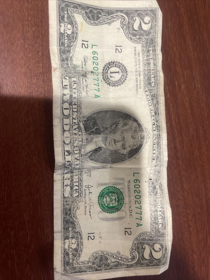 $2 Two Dollar Bill Rare 2003A Series A - Image 1 of 3