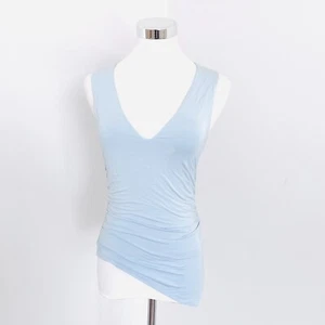 Kookai Mina Top Womens AU 8 FR 36 Ice Blue Sleeveless Asymmetric Hem Ruched New - Picture 1 of 11