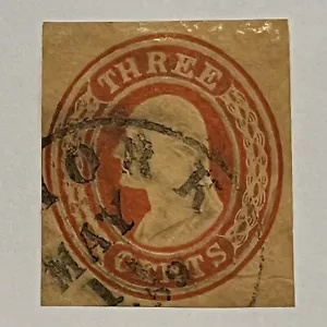 EARLY 3c WASHINGTON CUT SQUARE WITH 1859 NEW YORK SON SOTN CANCEL - Picture 1 of 3