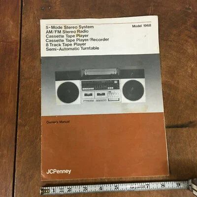 Винтажный JC Penney бумбокс стерео радио магнитофон руководство 1968 кассетная запись - Изображение 1 из 4