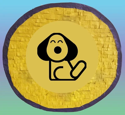 Dog Doggie Perro PINATA  PULL String Birthday Including Stick DECORATION PARTY - Image 1 of 3