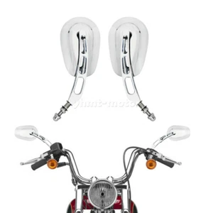 Chrome 8mm Rear View Mirrors Fit For Dyna Softail Springer Heritage Classic - Imagen 1 de 10
