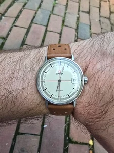 Omega Deville Ref 136.019 Cal 613 Vintage Steel Date Excellent Mens Womens Watch - Picture 1 of 8