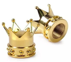 Gold Crown Valve Stem Caps For Harley Motorcycle 53216 - Picture 1 of 1