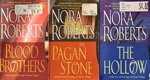 complete (3 pb) SIGN of SEVEN nora ROBERTS Pagan Stone Blood Brothers Hollows - Picture 1 of 2