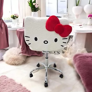 Impressions Vanity Hello Kitty Sherpa Swivel Vanity Chair Hello Kitty Chair - Picture 1 of 6