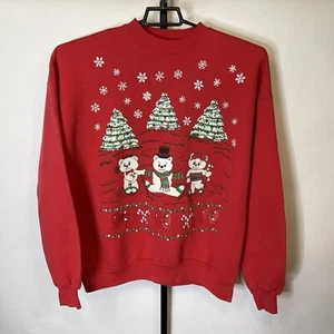 Vintage Hanes Christmas Snow Sweatshirt Size XL Women’s - Picture 1 of 4