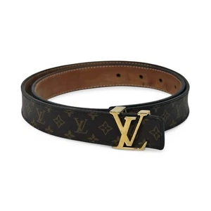 Original Louis Vuitton Gürtel dünne Monogramm Initialen braun LV Schnalle Gr. 75/30 - Bild 1 von 14