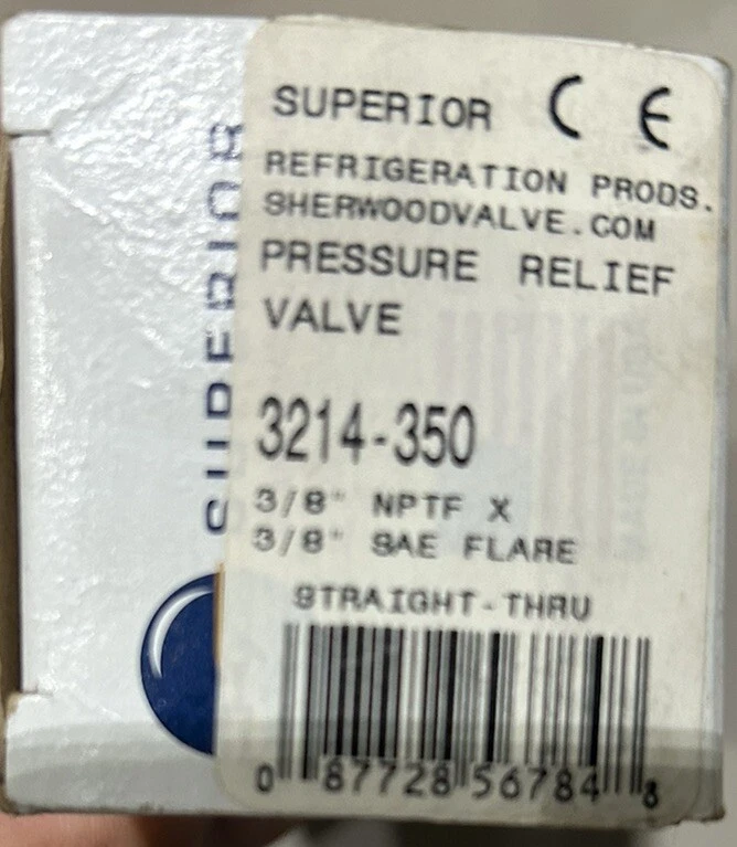 Superior Valve 3214-350 Pressure Relief Valve 3/8" 350psi - Image 1 of 1
