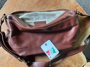 *Pike* ital. Damen Umhängetasche Hand Tasche Echt-Leder,braun, NEU mit Etikett - Bild 1 von 5