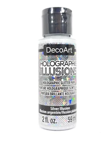DecoArt Holographic Illusions 59 ml DHG11 Silver Illusion colore acrilico olografico - Foto 1 di 1