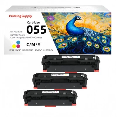 055 Toner Cartridge For Canon 055 Color ImageCLASS MF741cdw MF743cdw MF745 Lot - Image 1 of 4