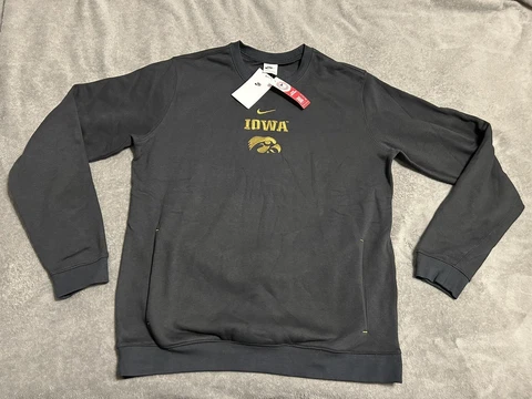 Nike Iowa Hawkeyes Long Sleeve Crewneck Sweatshirt Men’s Large Grey Cover
