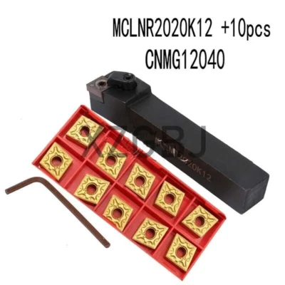 Herramienta de torneado de torno 3/4 MCLNR2020K12 + 10 piezas insertos de carburo CNMG432 CNMG120408 Foto 1 de 4