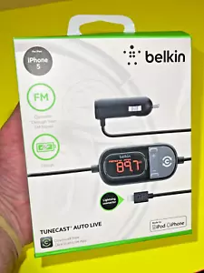 Belkin FM Transmitter TuneCast Auto Live Car Cord Lightning for iPhone 5 + NEW! - Picture 1 of 4