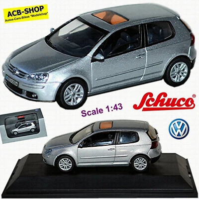 VW Golf V 5 Berlina 3 Porte 2003-08 Reflex Argento Metallizzato 1:43 Schuco - Immagine 1 di 4