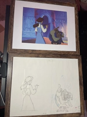 Beauty and the beast Animation Cel Walt Disney Movie Production Art Vintage  X1 - Image 1 of 4