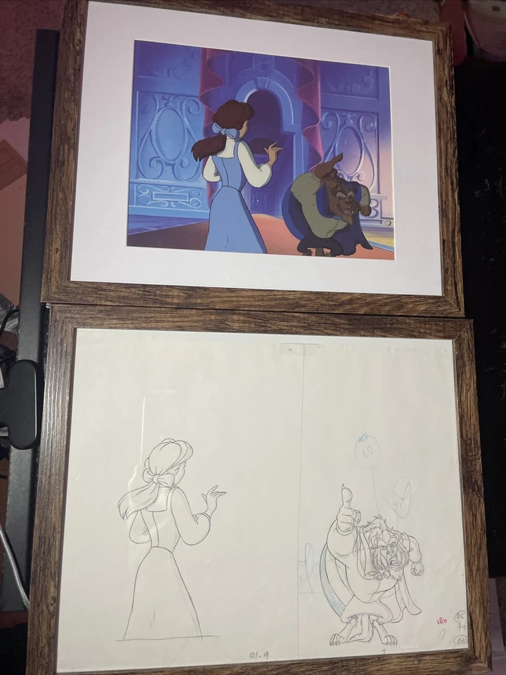 Beauty and the beast Animation Cel Walt Disney Movie Production Art Vintage  X1 - Image 1 of 4