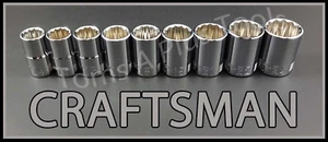 CRAFTSMAN HAND TOOLS 9pc 1/2 dr short METRIC MM 12pt ratchet wrench socket set ! - Picture 1 of 4