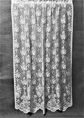 Classic Roses White Lace Window Panel 60 x 86 Diningroom Livingroom Bedroom - Image 1 of 4