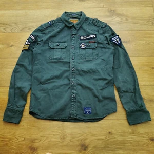 Superdry New Delta Overshirt Mens L Large Khaki Green Army Military Shacket - Picture 1 of 10
