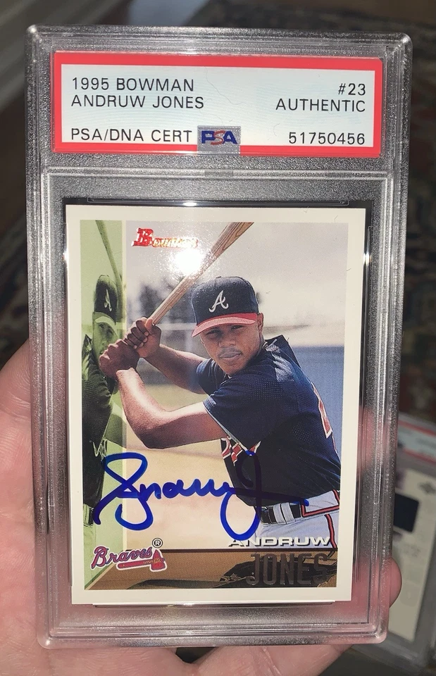 ANDRUW JONES Signed 1995 Bowman Rookie Card BRAVES PSA Autograph Auto HOF! - Image 1 of 1