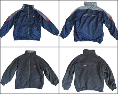 POLO SPORT Ralph Lauren Jacket 2XL Spell Out Reversible Hidden Hood Vintage 90s - Image 1 of 4