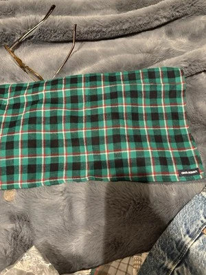 Bandana xadrez verde algodão para cachorros Two Lands' End - Média - Imagem 1 de 3