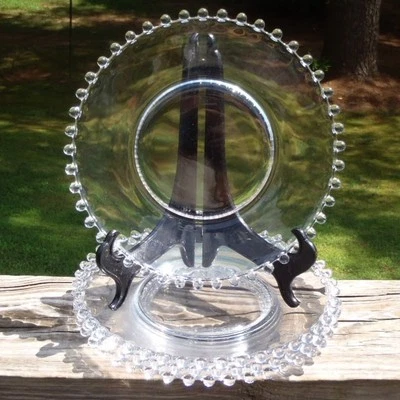 Juego De Colección De 4 PLATOS DE ENSALADA De Vidrio Imperial Transparente CANDLEWICK Años 40 Sin Reserva Foto 1 de 4