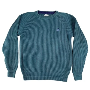 VTG Chaps Ralph Lauren Mens Green Chunky Sweater Sz Small Made in USA - Picture 1 of 6